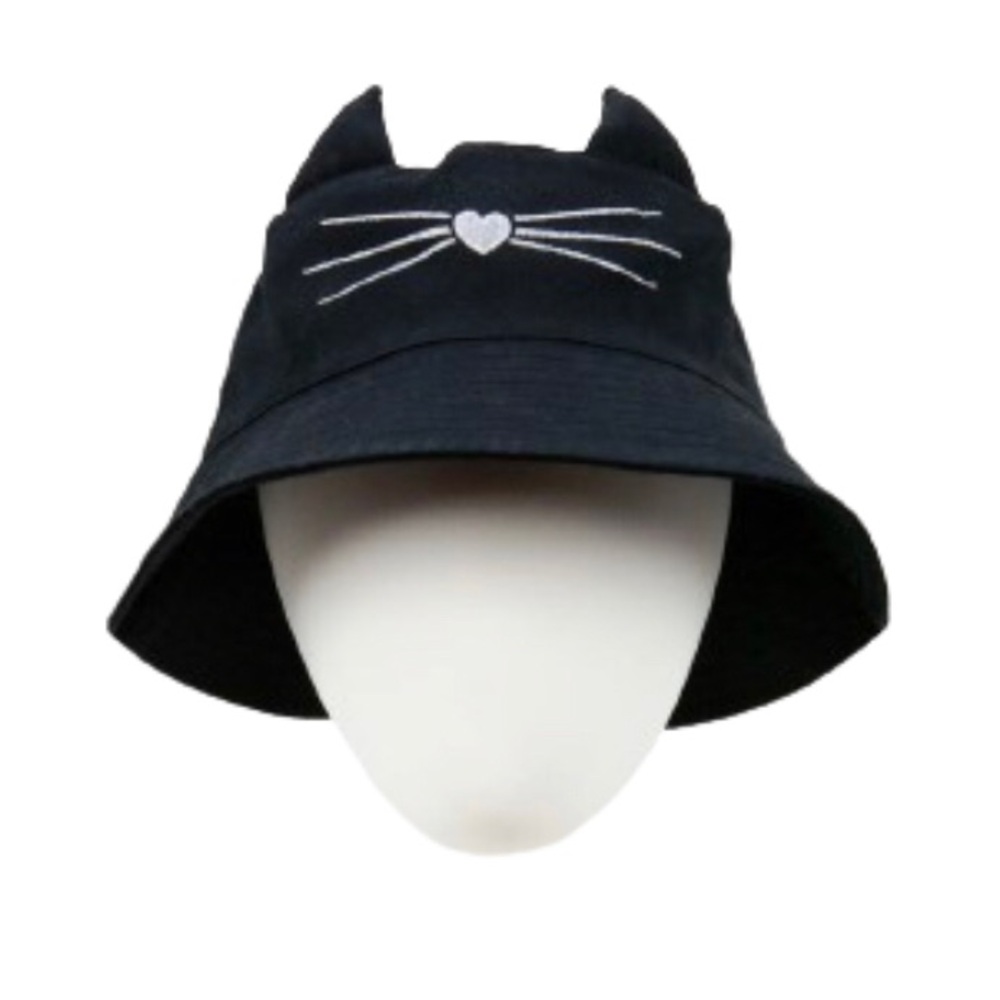 3/$15 NEW WONDER NATION Cat 3D Bucket Hat Black OSFM Girls Unisex Kid’s